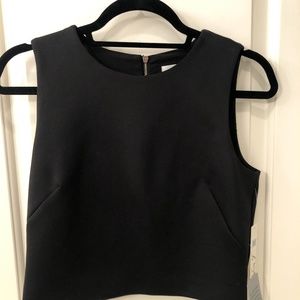 Eliza J black striped skirt & black top set unworn